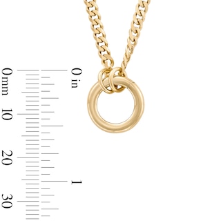 14K Gold Plated Open Circle Charm Holder Necklace - 18"