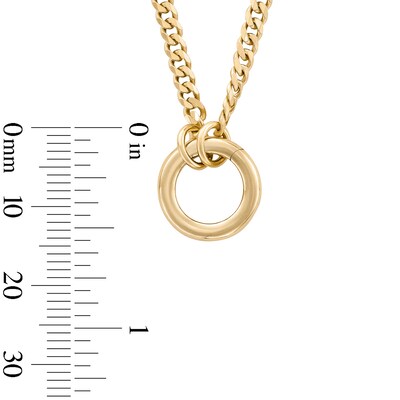14K Gold Plated Open Circle Charm Holder Necklace - 18"