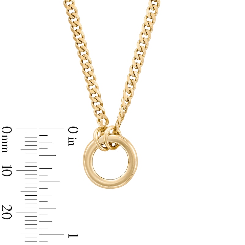 Main Image 2 of 14K Gold Plated Open Circle Necklace - 18"