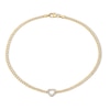 Thumbnail Image 1 of 10K Gold Bonded CZ Heart Curb Chain Anklet - 10"