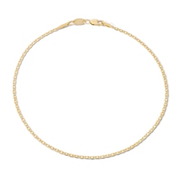 10K Solid Gold Bonded Valentino Chain Anklet - 10"