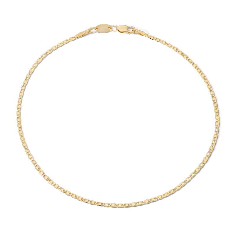 Main Image 1 of 10K Solid Gold Bonded Valentino Chain Anklet - 10"