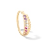 Thumbnail Image 1 of 14K Solid Gold Multi CZ Beaded Double Row Nose Ring 20G 5/16”
