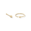 Thumbnail Image 1 of 14K Solid Gold Nose Ring and Bone Stud Set - 22G