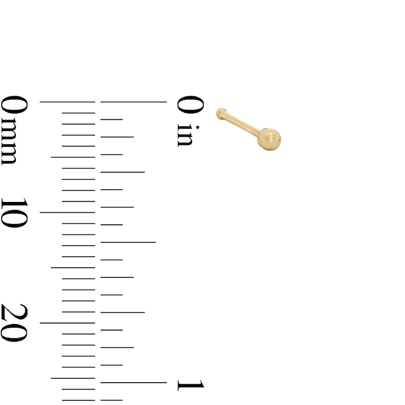 Main Image 2 of 14K Solid Gold Nose Ring and Bone Stud Set - 22G
