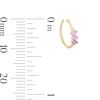 Thumbnail Image 2 of 14K Solid Gold CZ and Lab-Created Ruby Nose Ring 20G 5/16”