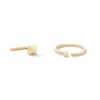 Thumbnail Image 1 of 14K Solid Gold Nose L-Shape Pyramid Stud and Hoop Set - 20G