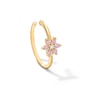 Thumbnail Image 1 of 14K Solid Gold CZ Pink Flower Nose Ring - 20G 5/16”