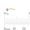 Thumbnail Image 2 of 14K Semi-Solid Gold CZ Purple Flower L-Shape Nose Stud - 20G 3/8"