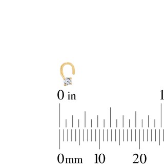 14K Solid Gold Iridescent Crystal and CZ Solitaire Screw Nose Stud Set - 22G 1/2"