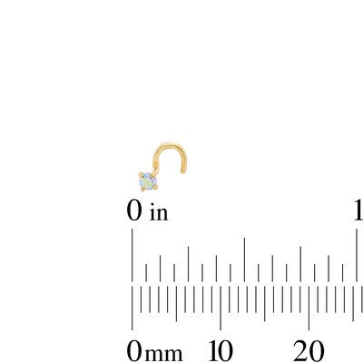 14K Solid Gold Iridescent Crystal and CZ Solitaire Screw Nose Stud Set - 22G 1/2"
