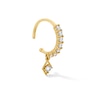 Thumbnail Image 1 of 14K Solid Gold CZ Nose Threader Hoop with Dangle - 20G 5/16"