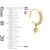 Thumbnail Image 2 of 14K Solid Gold CZ Nose Threader Hoop with Dangle - 20G 5/16"