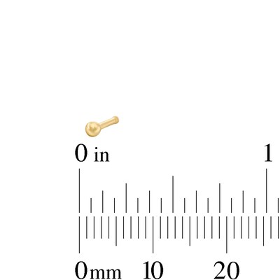 14K Semi-Solid and Hollow Gold Ball and CZ Pink Nose Stud Set - 20G 1/4"