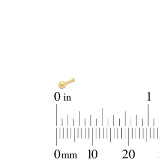 14K Semi-Solid Gold Ball and Pink CZ Nose Stud Set - 22G 1/4"