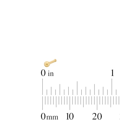 14K Semi-Solid Gold Ball and Pink CZ Nose Stud Set - 22G 1/4"