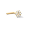 14K Solid Gold CZ Flower L-Shape Nose Stud - 20G 3/8"