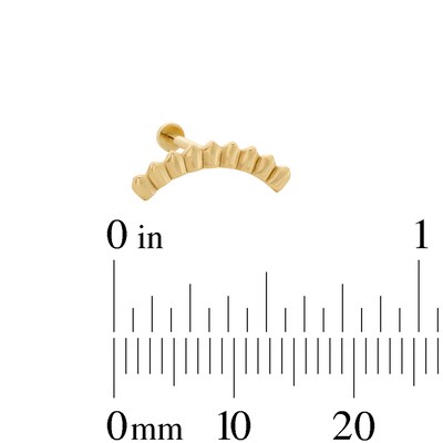14K Hollow Gold Curved Spike Bar Stud - 18G 5/16"