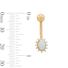 Thumbnail Image 2 of 10K Solid Gold Oval Opal and CZ Belly Button Ring - 14G 3/8"