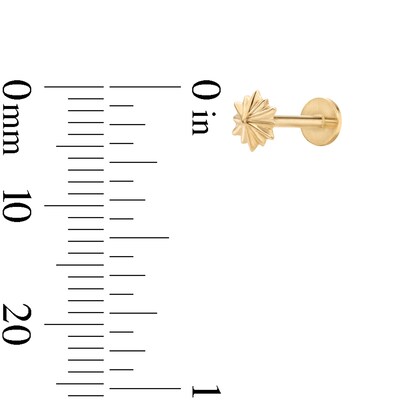 14K Solid Gold Burst Cartilage Stud - 18G 5/16"