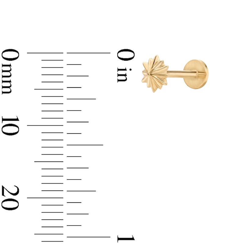 Main Image 2 of 14K Solid Gold Cartilage Stud - 18G 5/16"