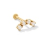 Thumbnail Image 1 of 14K Solid Gold Lab-Created Opal Curved Stud - 18G 5/16"