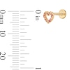 Thumbnail Image 2 of 14K Solid Gold Lab-Created Ruby and Pink CZ Heart Cartilage Stud - 18G 5/16"