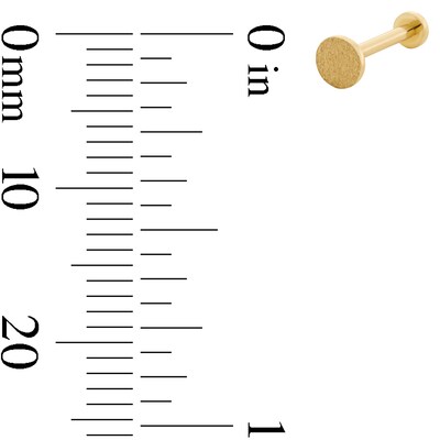 14K Gold Disc Stud - 18G 5/32"