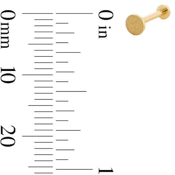 14K Gold Disc Stud - 18G 5/32"