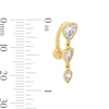 Thumbnail Image 2 of 10K Solid Gold CZ Heart Belly Button Ring - 14G 3/8"