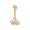 Thumbnail Image 1 of 10K Solid Gold CZ Crown Belly Button Ring - 14G 3/8"