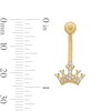 Thumbnail Image 2 of 10K Solid Gold CZ Crown Belly Button Ring - 14G 3/8"