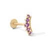 Thumbnail Image 1 of 14K Tube Gold CZ Purple Curved Cartilage Stud - 18G 5/16"