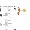 Thumbnail Image 2 of 14K Tube Gold CZ Purple Curved Cartilage Stud - 18G 5/16"