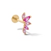 Thumbnail Image 1 of 14K Hollow Gold Lab-Created Ruby and Pink CZ Curved Cartilage Stud - 18G 5/16”