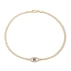 Thumbnail Image 1 of 10K Gold Bonded CZ and Enamel Evil Eye Curb Chain Anklet - 10"