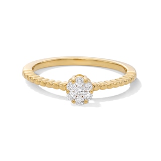 14K Gold Plated 1/6 CT. T.W. Lab-Grown Diamond Twist Ring