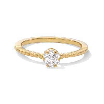 14K Gold Plated 1/6 CT. T.W. Lab-Grown Diamond Twist Ring