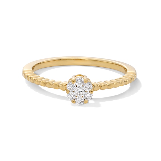 14K Gold Plated 1/6 CT. T.W. Lab-Grown Diamond Twist Ring
