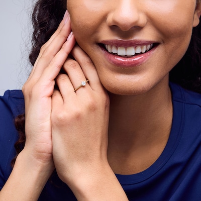 14K Gold Plated 1/6 CT. T.W. Lab-Grown Diamond Twist Ring