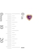 Child’s 10K Semi-Solid Gold Purple CZ Heart Studs