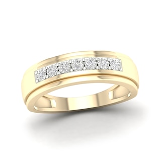 10K Gold 1/10 CT. T.W. Lab-Grown Diamond Single Row Ring