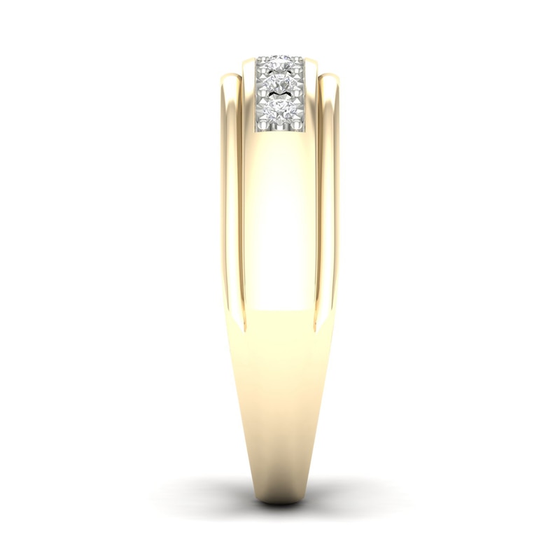 Main Image 2 of 10K Gold 1/10 CT. T.W. Lab-Grown Diamond Single Row Ring