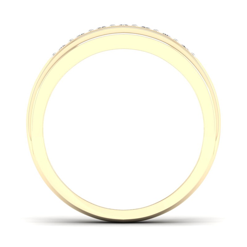 Main Image 4 of 10K Gold 1/10 CT. T.W. Lab-Grown Diamond Single Row Ring
