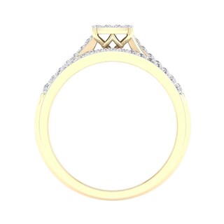 10K Gold 1/4 CT. T.W. Lab-Grown Diamond Square Twist Ring Band Set