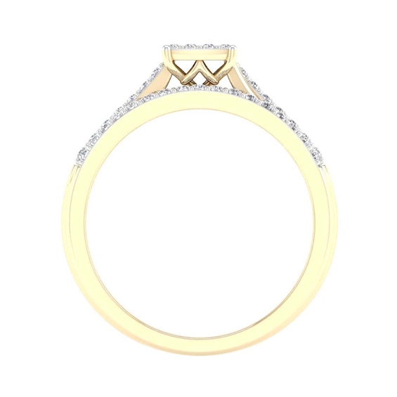 10K Gold 1/4 CT. T.W. Lab-Grown Diamond Square Twist Ring Band Set