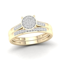 10K Gold 1/5 CT. T.W. Lab-Grown Diamond Round Circle Ring Band Set
