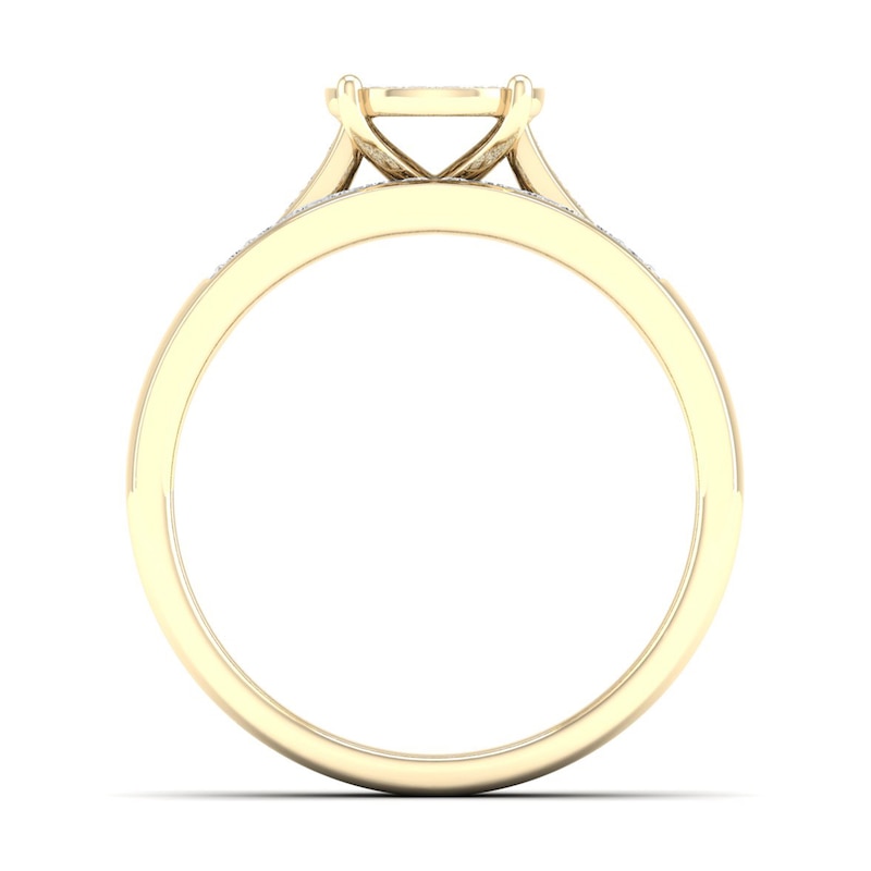 Main Image 4 of 10K Gold 1/5 CT. T.W. Lab-Grown Diamond Round Circle Ring Band Set