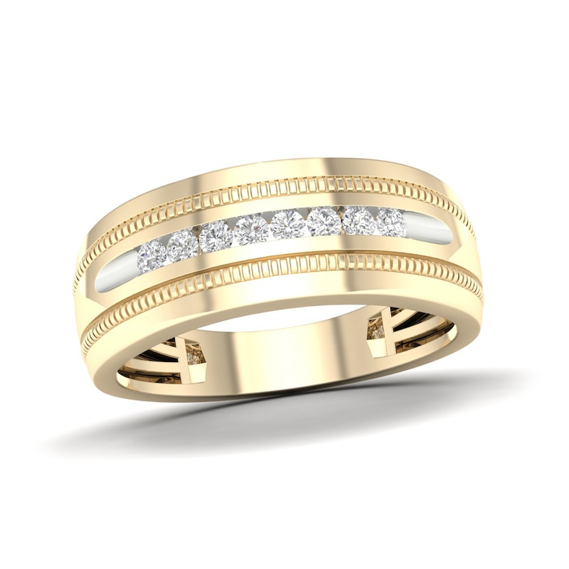 Main Image 1 of 14K Gold Plated 1/4 CT. T.W. Lab-Grown Diamond Single Row Ring