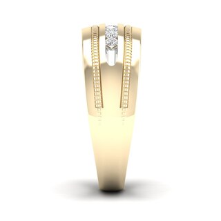 14K Gold Plated 1/ CT. T.W. Lab-Grown Diamond Single Row Ring